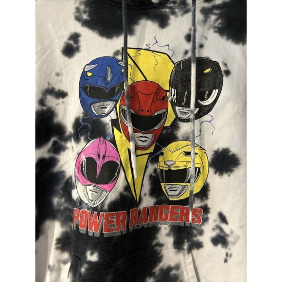 Mighty Morphin Power Rangers Tie Dye Hoodie Hooded Sweatshirt Men's Size M - Picture 2 of 11